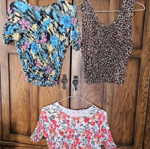 Vintage 1990s Popcorn Stretch Shirts Lot Of 3 - Picture 9 of 12